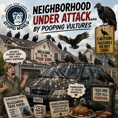 Massage Gun On Tired Eyeballs, Neighborhood Pooping Vulture Assault, and Drag Queen School Board VP Arrested For Child P*rn