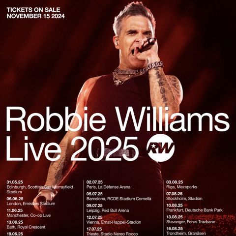 Robbie Williams sarà il tour in Italia, il 17 luglio 2025 a Trieste. E nell'attesa del suo originale biopic, parliamo di Millenium del 1998.