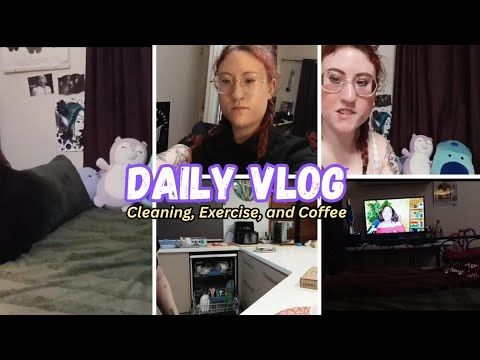 Daily Vlog Cleaning, Exercise & Coffee ☕️