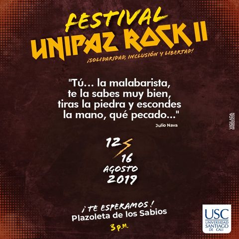 Invitación Festival Unipaz Rock II en la USC