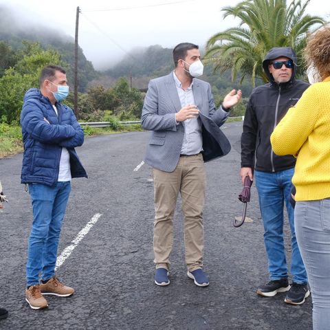 Declaraciones de Borja Perdomo tras poner en marcha las obras de mejora y repavimentación de la carretera de El Pilar