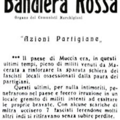 Dal notiziario di Bandiera Rossa, organo dei Comunisti Marchigiani. (15 aprile 1944)