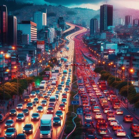 Trancón en la autopista