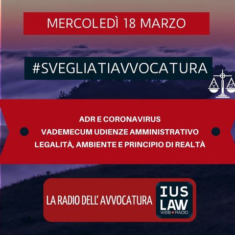 ADR E CORONAVIRUS – VADEMECUM UDIENZE AMMINISTRATIVO – LEGALITÀ, AMBIENTE E PRINCIPIO DI REALTÀ – #SVEGLIATIAVVOCATURA