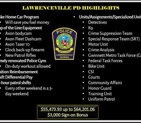 Lawrenceville Police Department Is Hiring