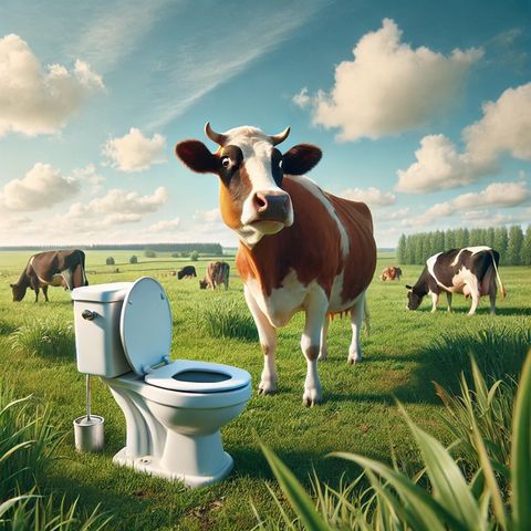 Why are cows being trained to use the toilet?