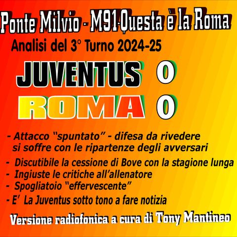 Juventus Roma 0-0 analisi di Tony Mantineo