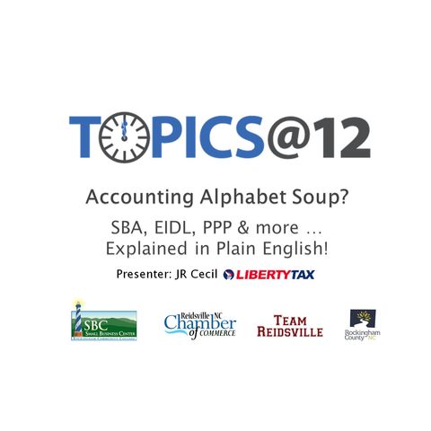 Topics @12 - Accounting Alphabet Soup Presented By: J R Cecil