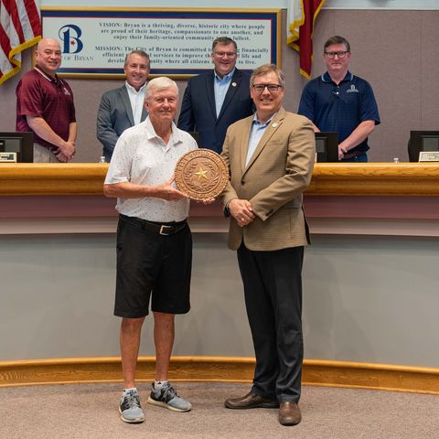 Bryan city council proclamation for retired Texas A&M women's basketball head coach Gary Blair