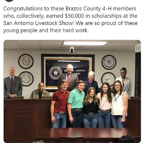 Brazos County commissioners hear from livestock show scholarship winners
