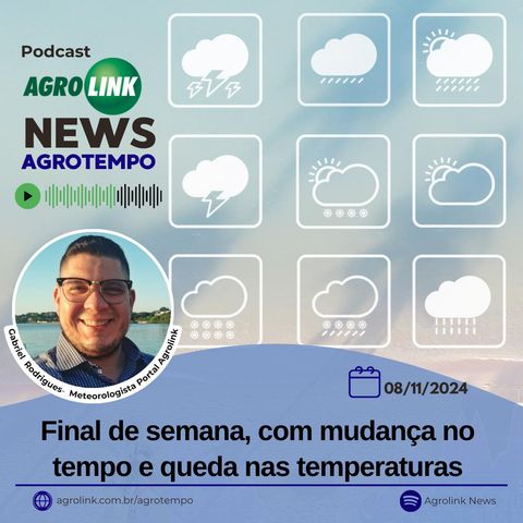 Final de semana, com mudança no tempo e queda nas temperaturas