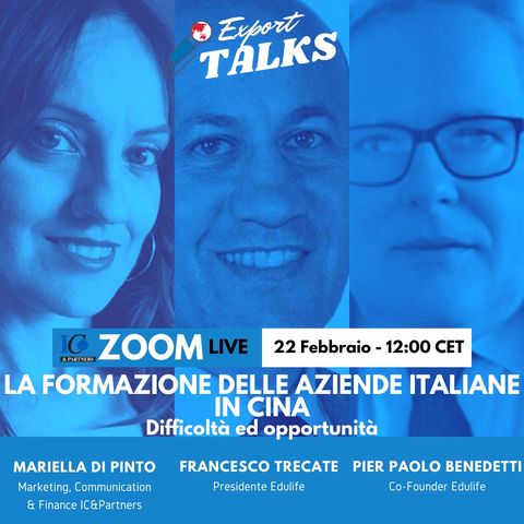 Export Talks – La formazione delle aziende italiane in Cina