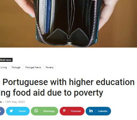 Highy educated and hungry in Portugal - What a sad sign of the times and indictment of modern life
