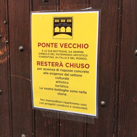 Ponte Vecchio - Le botteghe rimangono chiuse per causa di coronavirus
