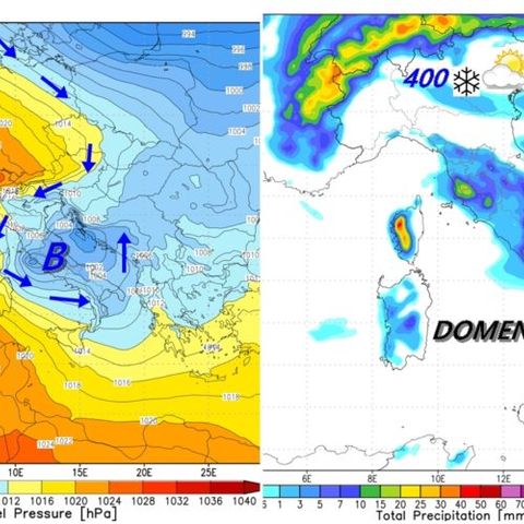Previsioni 20-22 dicembre: brusco calo delle temperature e venti da nord est