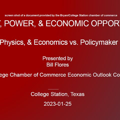 Power grid update during the Bryan/College Station chamber of commerce economic outlook conference
