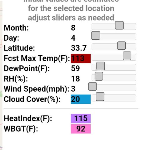 Phoenix: WBGT 93°F/34°C 8/4/24 (extreme)