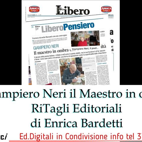 Giampiero Neri il Maestro in ombra - RiTagli Editoriali di Enrica Bardetti