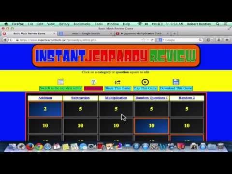 Classroom Jeopardy SuperTeacherTools Tutorial