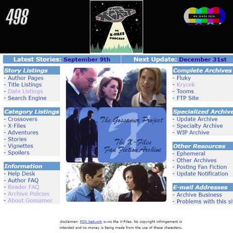 498. Patron Roundtable #16: X-Files & Fan Fiction