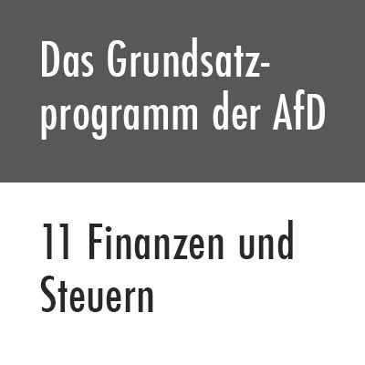 Das Grundsatzprogramm der AfD – 11 Finanzen und Steuern