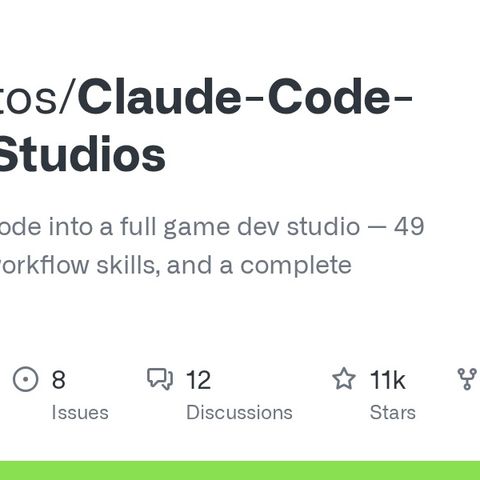 GitHub - Donchitos/Claude-Code-Game-Studios: Turn Claude Code into a ...