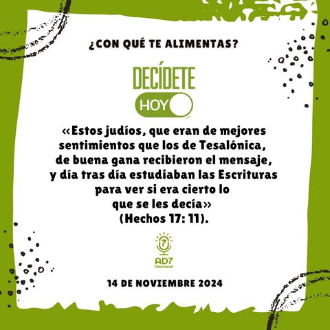 ¿Con qué te alimentas? | Devocional de Jóvenes | 14 de noviembre 2024