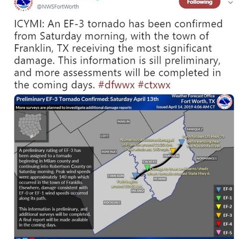 Franklin tornado update, April 14 2019
