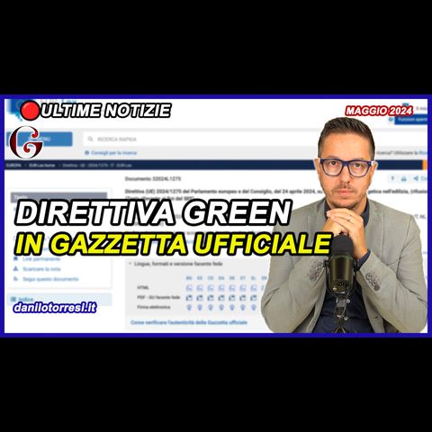 DIRETTIVA CASE GREEN in Gazzetta Ufficiale Europea