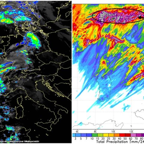 Previsioni meteo 8-10/10, piogge in arrivo con previsti picchi di 100 mm in 24 ore