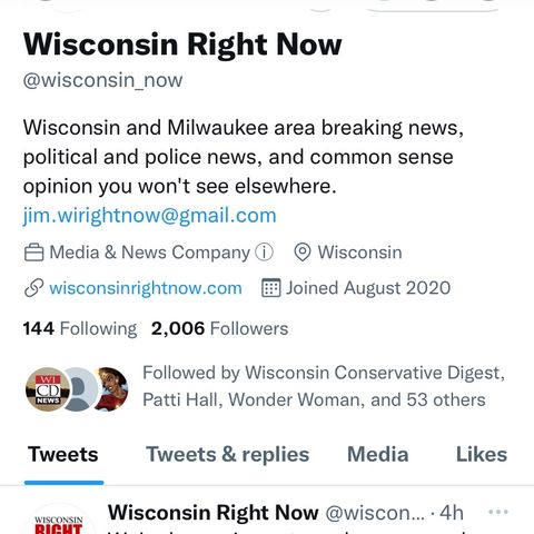 Wisconsin Right Now Tweets about being concerned about Michels Campaign