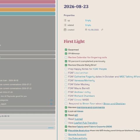My bloated daily checkist E730