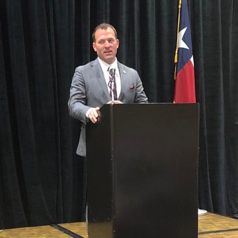 Texas A&M new athletic director speaks to a Bryan/College Station chamber of commerce audience