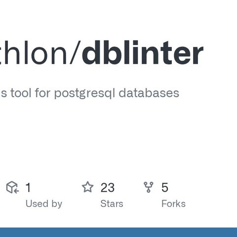 GitHub - Decathlon/dblinter: A static analysis tool for postgresql databases