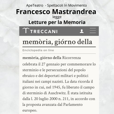 Definizione Giorno della Memoria. Enciclopedia Treccani