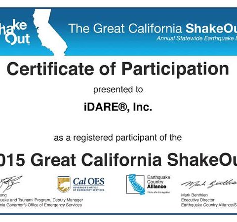 CERT Nicky Dare: Join us on Annual "ShakeOut" on October 19 at 10:19am PST !