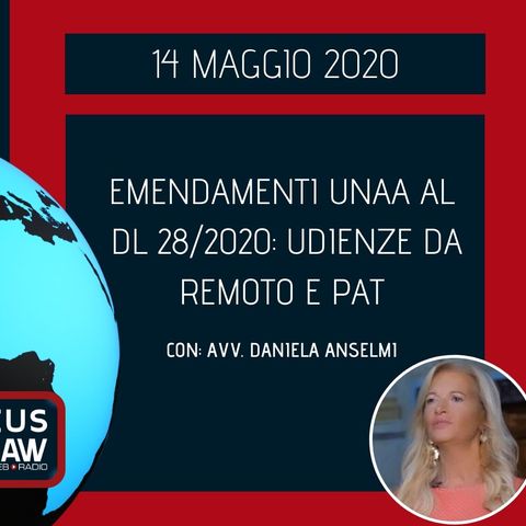 BREAKING NEWS – EMENDAMENTI UNAA AL DL 28/2020: UDIENZE DA REMOTO E PAT – AVV. DANIELA ANSELMI