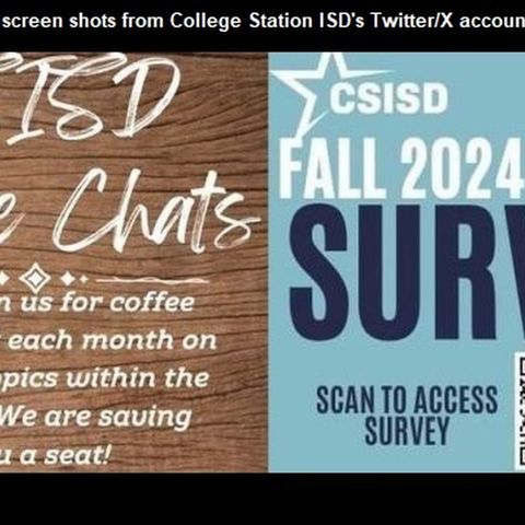 College Station ISD promoting a parent survey & invites community members to the district's first "Coffee Chat"