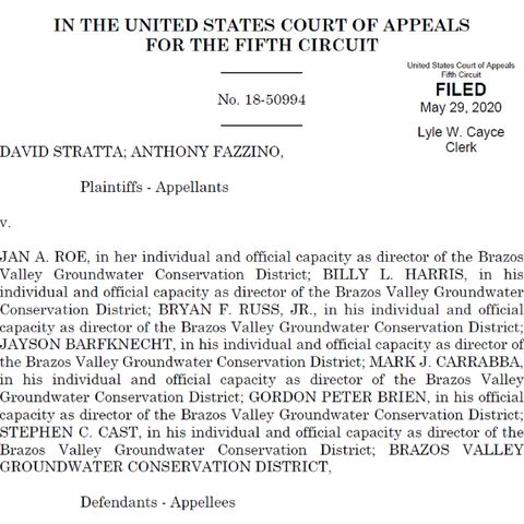 Federal appeals court orders trial in a farmer's lawsuit against the Brazos Valley groundwater district and the city of Bryan