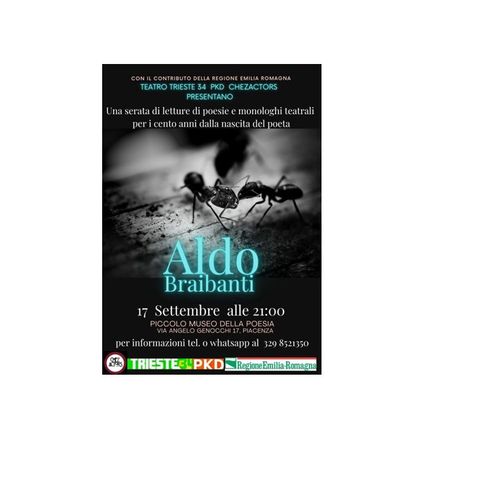 Letture di poesie e monologhi teatrali x 100 anni di Aldo Braibanti