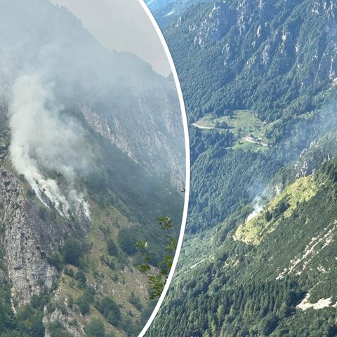 Incendio sul massiccio del Pasubio: Ferragosto di lavoro per i pompieri