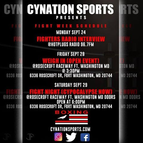 Beltway Boxing News And Notes Special Report 9/28/18 -- Cynation Sports Card At Rosecroft Postponed!
