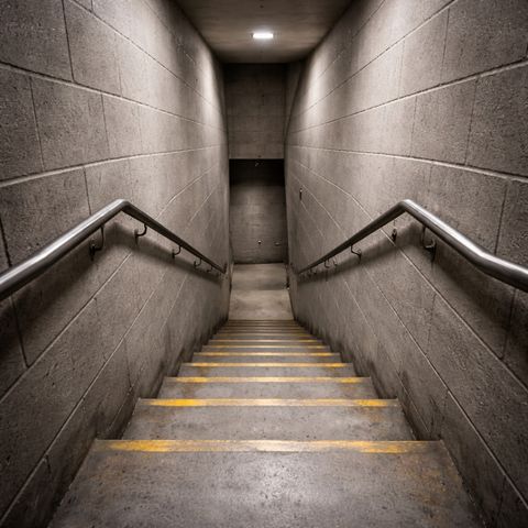 Stairwell narrows without warning