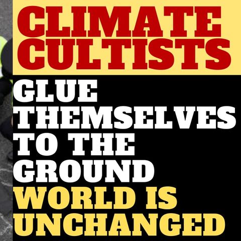 CLIMATE CULTISTS EXTINCTION REBELLION GLUE THEMSELVES TOTHE GROUND