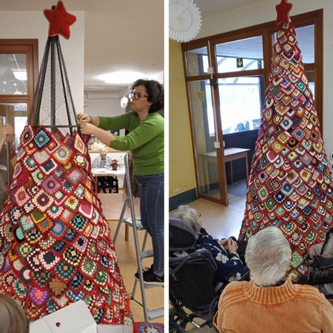 Lacrime di gioia alla Casa di Riposo, l’albero delle “uncinette” è per i nonni