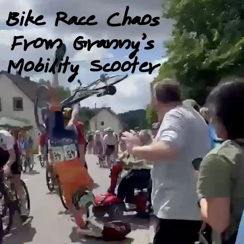 Granny Crashes Bike Race, Chainsaw-Waving Shirtless Man, and Ethical Squatting