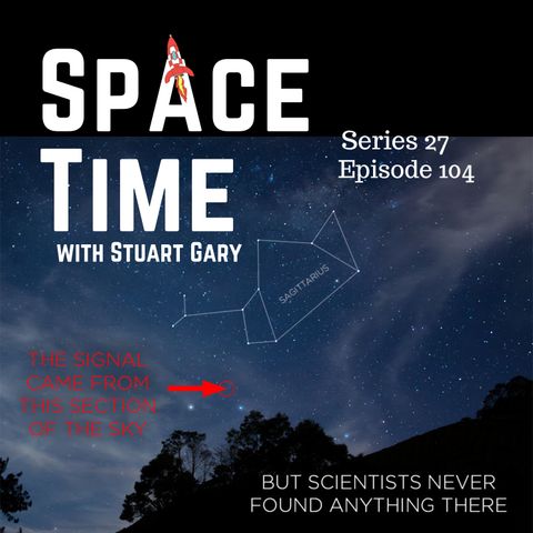 S27E104: WOW! Signal Solved?, CLUSTER's Dramatic Demise, and Solar Storm Surges