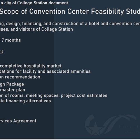 College Station city council gives more direction to staff about hiring a consultant to study a possible convention center