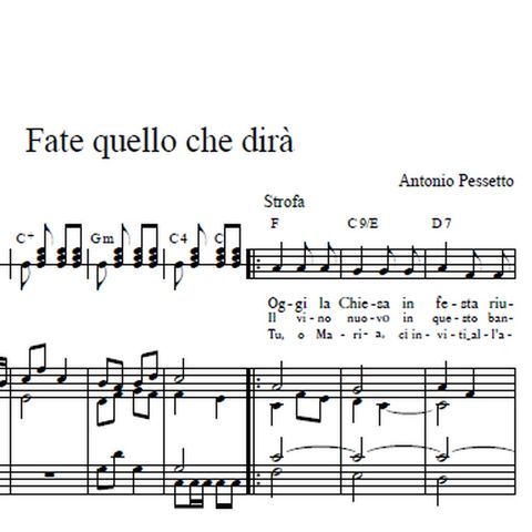 Canto per il Sinodo - Fate quello che dirà (Antonio Pessetto)