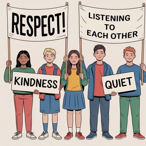 Class 1E and their rules for wellbeing in class